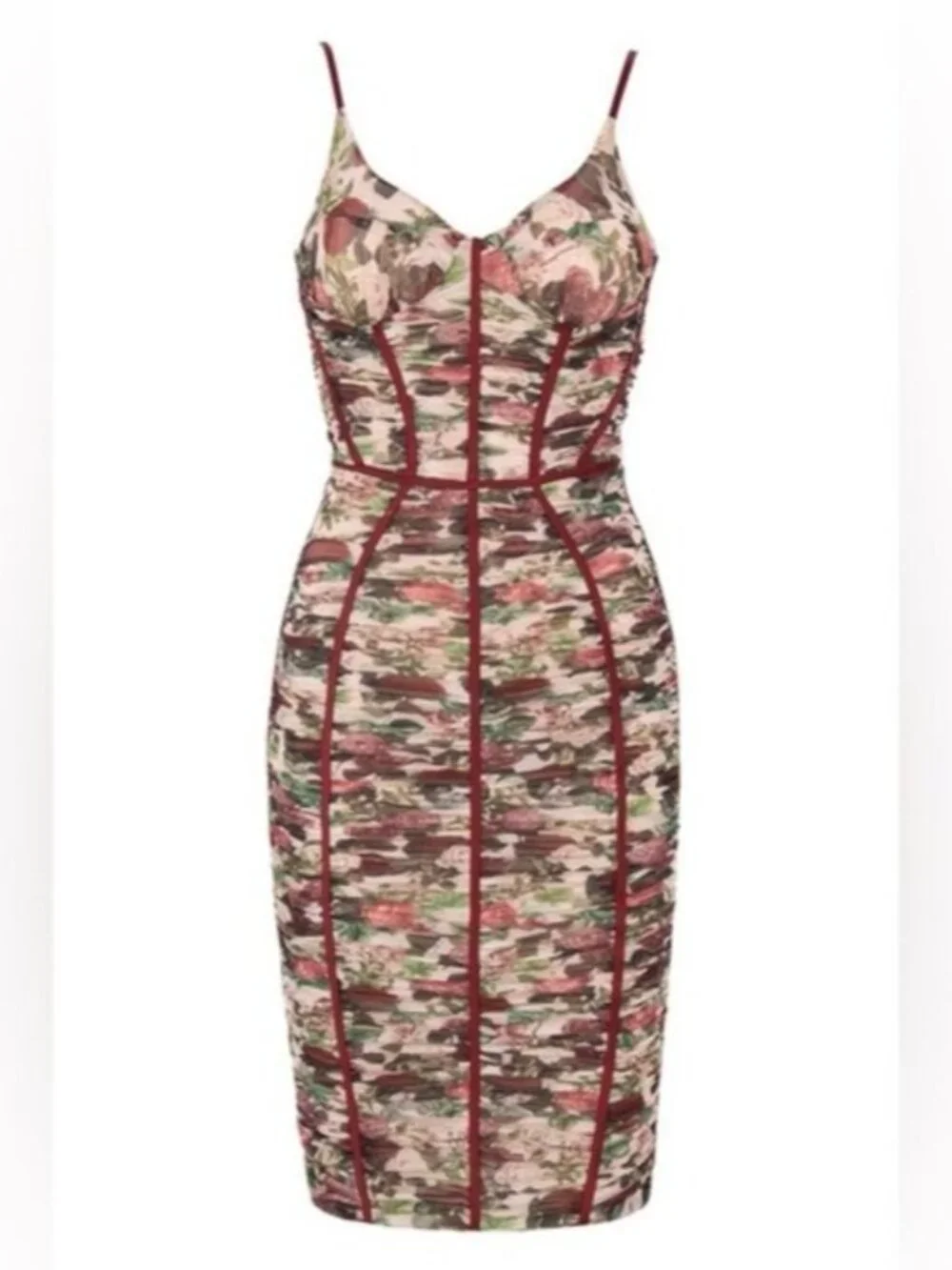 HOUSE OF CB - SABLE -Vintage Floral Ruched Corset Dress - Read Description!! - Picture 1 of 12